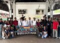 ප්ලාස්ටික් බෝතල් මූඩිවලින් නිර්මාණය කළ මගී බංකුවක් මරදාන දුම්රිය ස්ථානයට